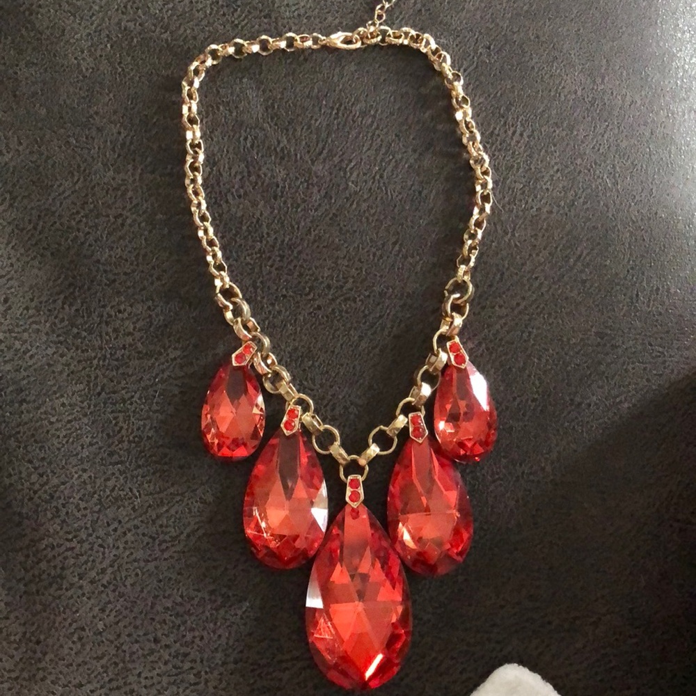 Orange stone statement necklace